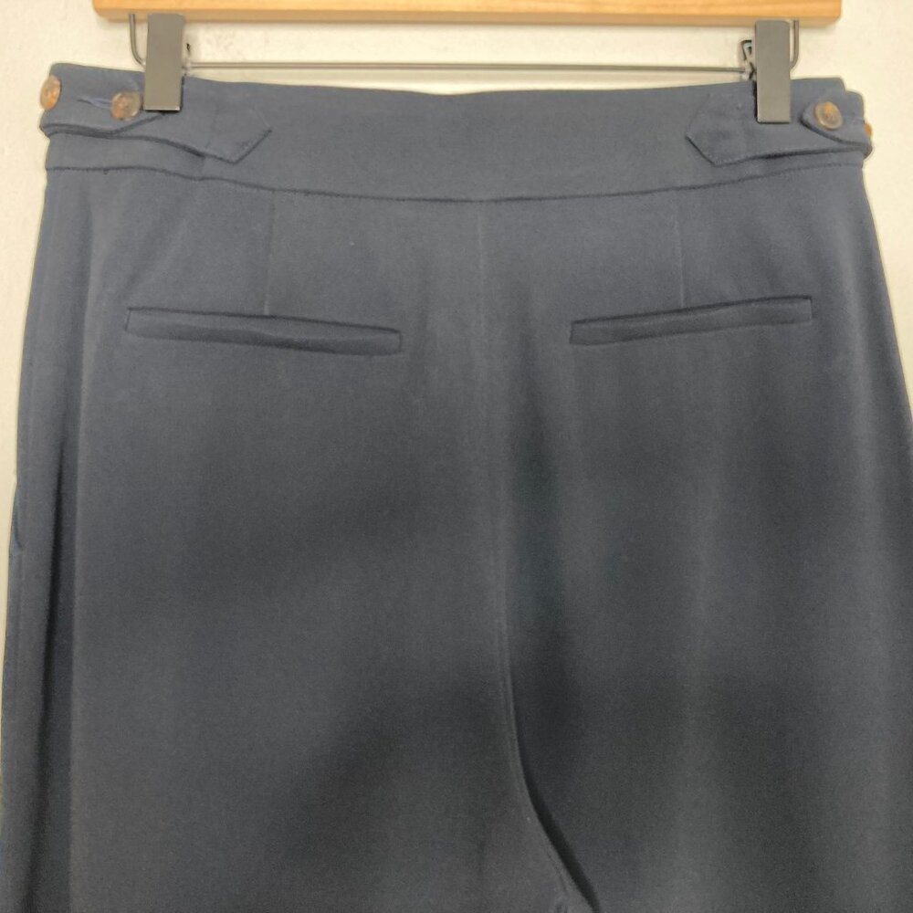 Tory Burch Crepe Cargo Pant Womens 6 Navy Crop Nautical Minimalist Quiet Luxury - Picture 7 of 16